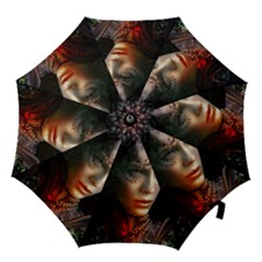 Digital Fantasy Girl Art Hook Handle Umbrellas (large)