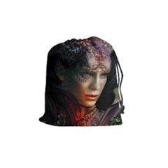 Digital Fantasy Girl Art Drawstring Pouches (medium)  by BangZart