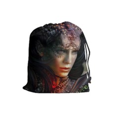 Digital Fantasy Girl Art Drawstring Pouches (large)  by BangZart