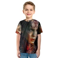 Digital Fantasy Girl Art Kids  Sport Mesh Tee