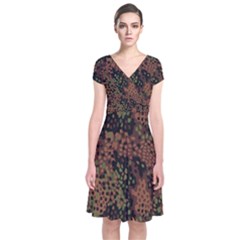 Digital Camouflage Short Sleeve Front Wrap Dress by BangZart