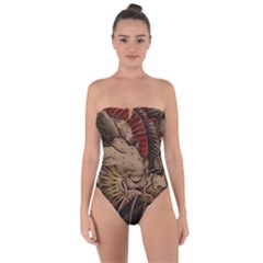 Chinese Dragon Tie Back One Piece Swimsuit by BangZart