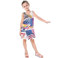 United States Of America Usa  Images Independence Day Kids  Sleeveless Dress by BangZart