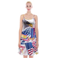 United States Of America Usa  Images Independence Day Spaghetti Strap Velvet Dress by BangZart