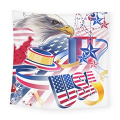 United States Of America Usa  Images Independence Day Square Tapestry (large) by BangZart