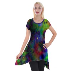 Full Colors Short Sleeve Side Drop Tunic by BangZart