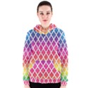 Colorful Rainbow Moroccan Pattern Women s Zipper Hoodie View1