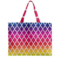 Colorful Rainbow Moroccan Pattern Zipper Mini Tote Bag