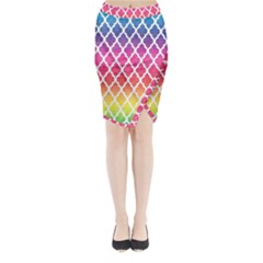 Colorful Rainbow Moroccan Pattern Midi Wrap Pencil Skirt by BangZart