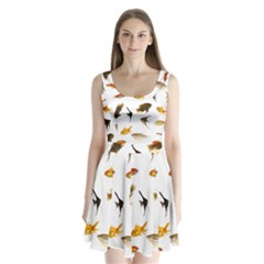 Goldfish Split Back Mini Dress  by BangZart