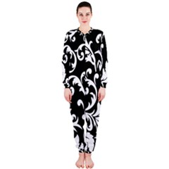 Vector Classicaltr Aditional Black And White Floral Patterns Onepiece Jumpsuit (ladies)  by BangZart