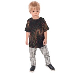 Multicolor Fractals Digital Art Design Kids Raglan Tee