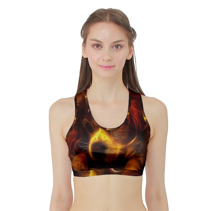 Cute 3d Dog Sports Bra with Border