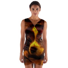 Cute 3d Dog Wrap Front Bodycon Dress by BangZart