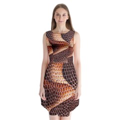 Snake Python Skin Pattern Sleeveless Chiffon Dress   by BangZart