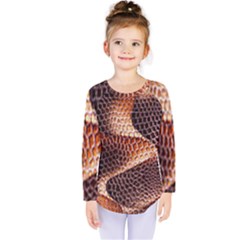 Snake Python Skin Pattern Kids  Long Sleeve Tee