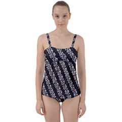 Batik Jarik Parang Twist Front Tankini Set