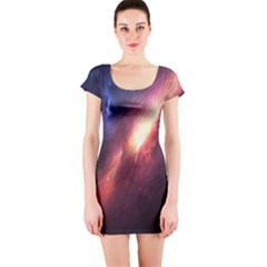 Digital Space Universe Short Sleeve Bodycon Dress by BangZart