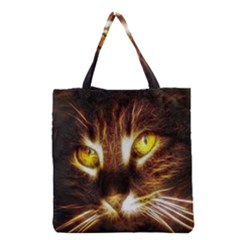 Cat Face Grocery Tote Bag by BangZart