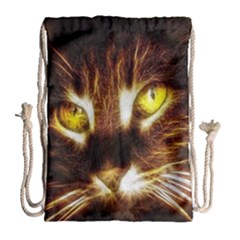 Cat Face Drawstring Bag (large) by BangZart