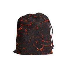 Volcanic Textures Drawstring Pouches (large)  by BangZart