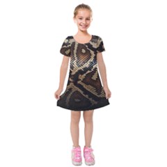 Snake Skin Olay Kids  Short Sleeve Velvet Dress by BangZart