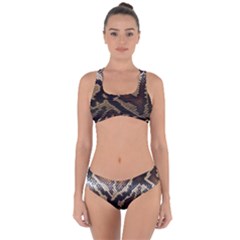 Snake Skin Olay Criss Cross Bikini Set by BangZart