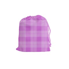 Seamless Tartan Pattern Drawstring Pouches (medium)  by BangZart