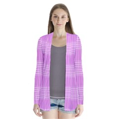 Seamless Tartan Pattern Drape Collar Cardigan