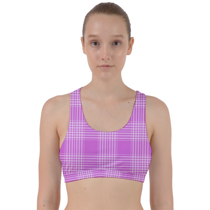 Seamless Tartan Pattern Back Weave Sports Bra