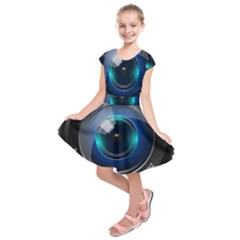 Camera Lens Prime Photography Kids  Short Sleeve Dress by BangZart