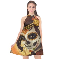 Fantasy Girl Art Halter Neckline Chiffon Dress  by BangZart