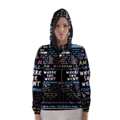 Book Quote Collage Hooded Wind Breaker (women) by BangZart