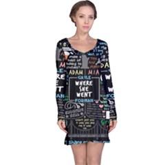 Book Quote Collage Long Sleeve Nightdress by BangZart