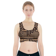 Wooden Pause Play Paws Abstract Oparton Line Roulette Spin Sports Bra With Pocket by BangZart