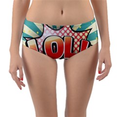 Lol Comic Speech Bubble  Vector Illustration Reversible Mid-waist Bikini Bottoms by BangZart