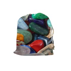 Stones Colors Pattern Pebbles Macro Rocks Drawstring Pouches (large)  by BangZart