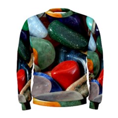 Stones Colors Pattern Pebbles Macro Rocks Men s Sweatshirt by BangZart