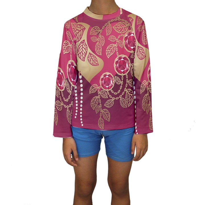 Love Heart Kids  Long Sleeve Swimwear