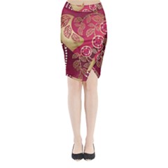 Love Heart Midi Wrap Pencil Skirt by BangZart