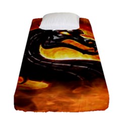 Dragon And Fire Fitted Sheet (single Size) by BangZart