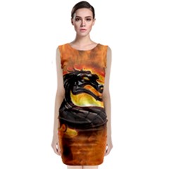 Dragon And Fire Classic Sleeveless Midi Dress by BangZart