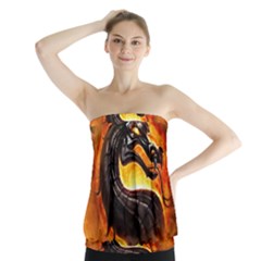 Dragon And Fire Strapless Top