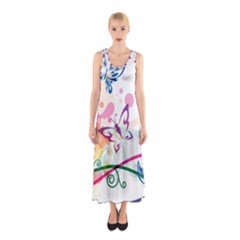 Butterfly Vector Art Sleeveless Maxi Dress by BangZart