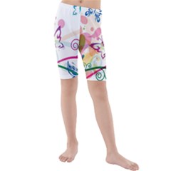 Butterfly Vector Art Kids  Mid Length Swim Shorts by BangZart