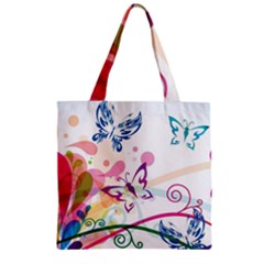 Butterfly Vector Art Zipper Grocery Tote Bag