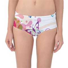 Butterfly Vector Art Mid-waist Bikini Bottoms by BangZart