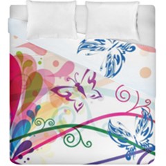 Butterfly Vector Art Duvet Cover Double Side (king Size)