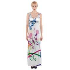 Butterfly Vector Art Maxi Thigh Split Dress by BangZart