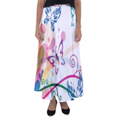 Butterfly Vector Art Flared Maxi Skirt by BangZart